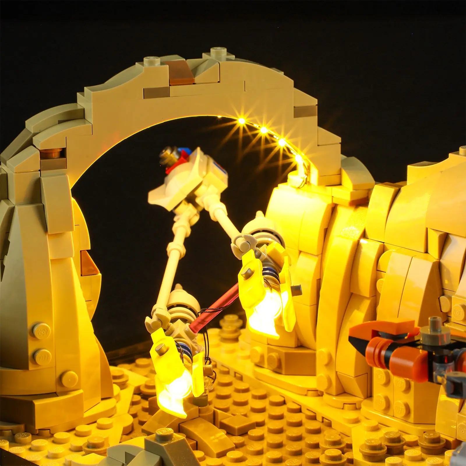 DIY-LED-Beleuchtungsset für LEGO 75380 Mos Espa Podrace Diorama (nur LED-Licht, ohne Blöcke)