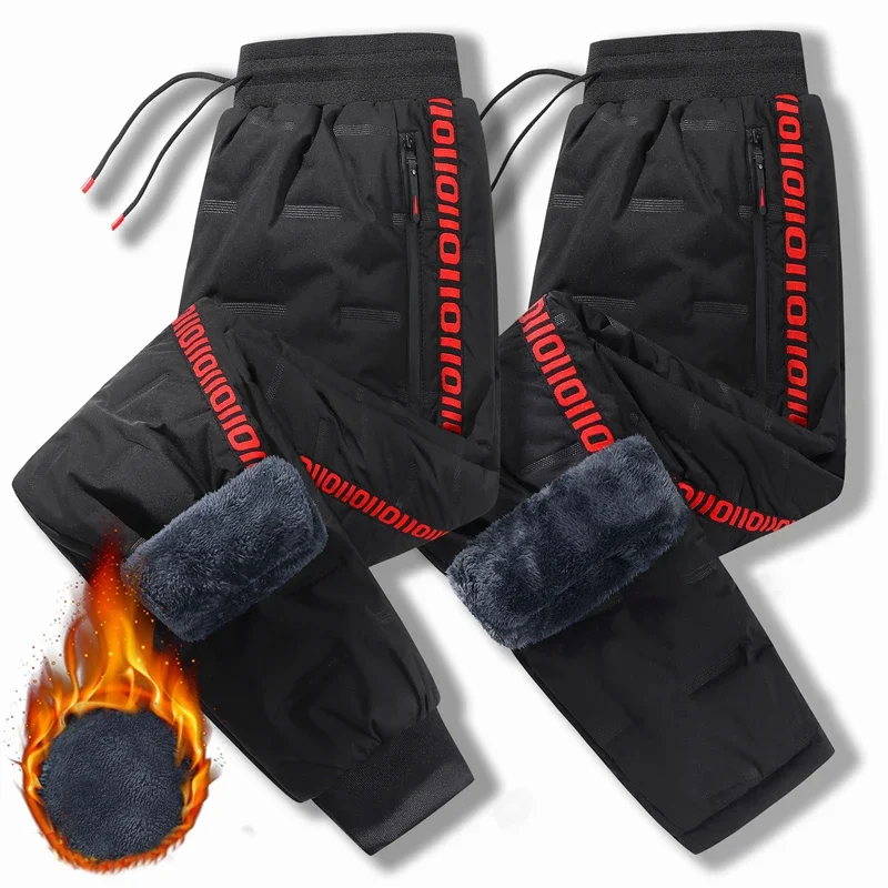 الشتاء امبسوول أسفل السراويل الدافئة رشاقته Sweatpants الرجال موضة ركض المياه برهان سراويل تقليدية الرجال العلامة التجارية زائد الصوف بنطلون
