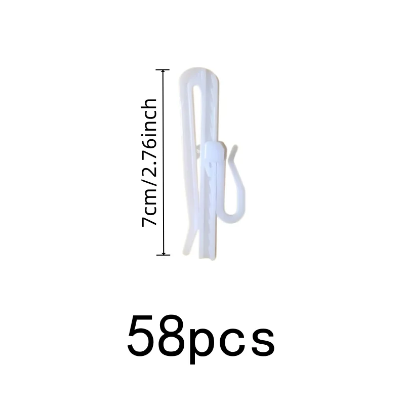 58 pcs Strong Load Support 7cm Flexible Window Hooks, great for Home Window Decoration, Adjustable Height Design