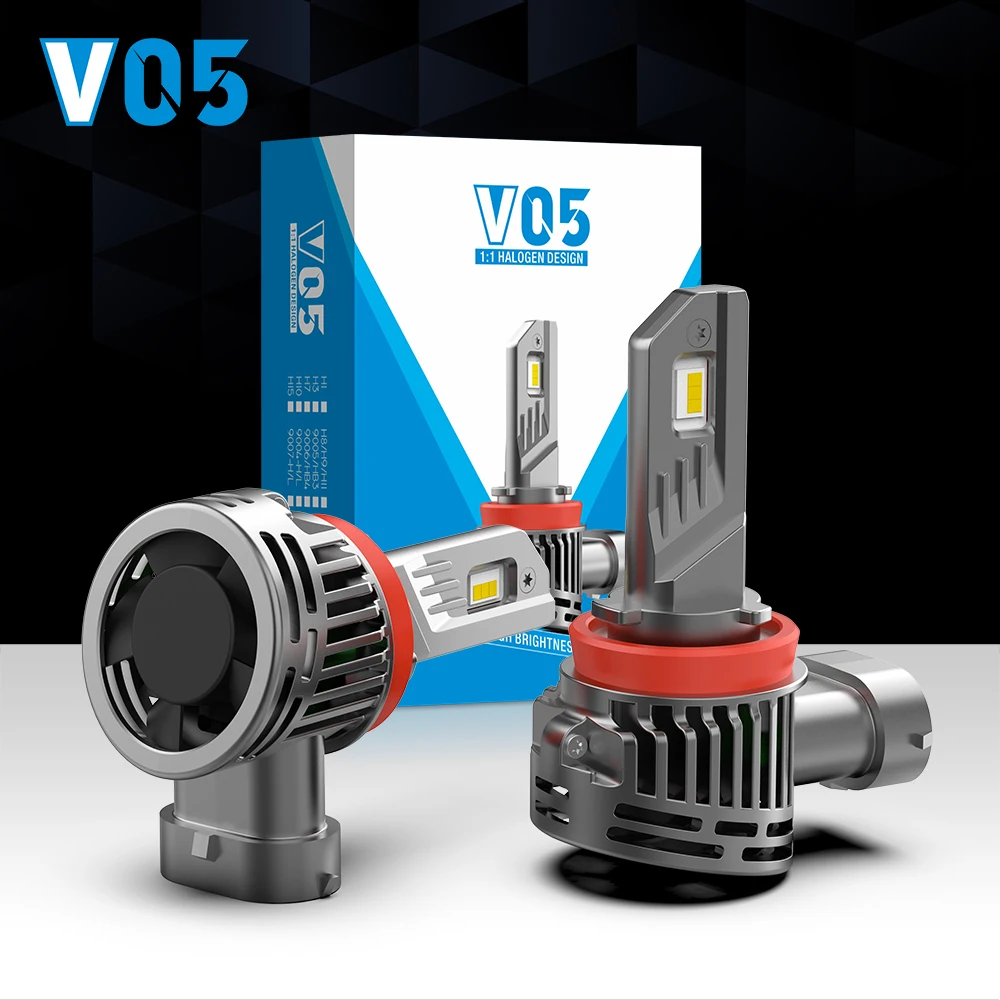 

Eurs Car LED Headlight Super Led V05 H4 H7 H11/H8/H9 9005 9006 9012 100W 12000LM 12V 24V oblique angle 12° Auto headlamp Bulbs