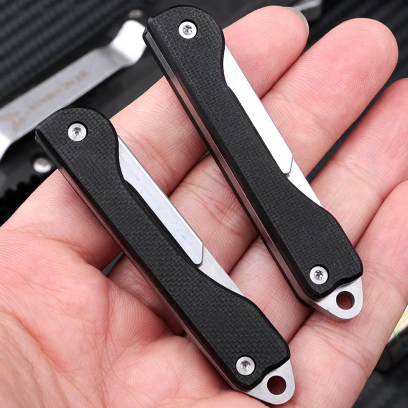 New Mini G10 Material Folding Knife Portable Detachable EDC Knife Hanging Keychain Pocket Knife Surgical Scalpel 10 Blades Free