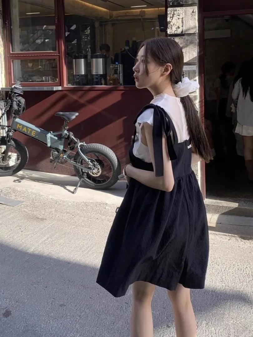 

Ele Sweet Loose Strap Jumpsuit with Bow Tie by Smoid High Waist ort Pants Polyester Fiber Straight Cut Summer 2025