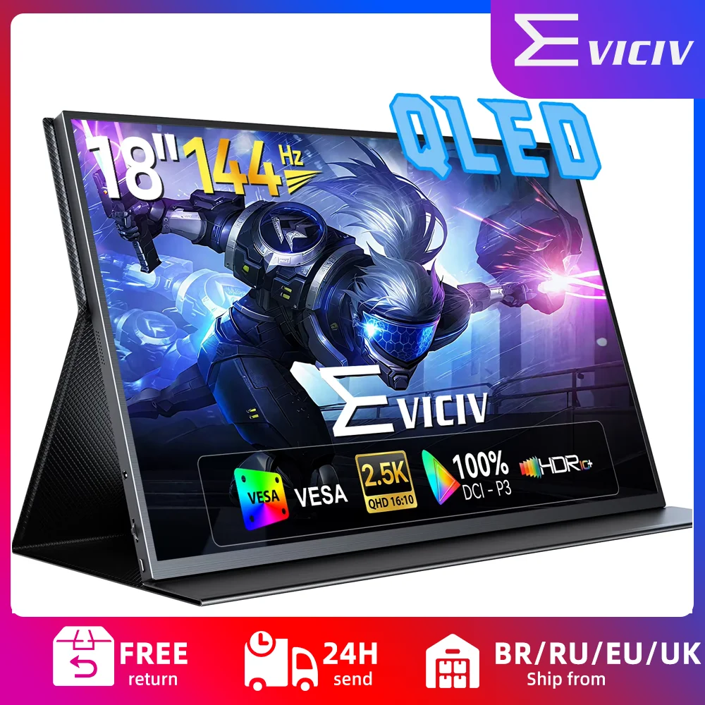 

UGame K118 2K 144Hz Portable Gaming Monitor 18" 2560x1600 QHD 100% DCI-P3 AMD FreeSync HDR Laptop Display for Game Console