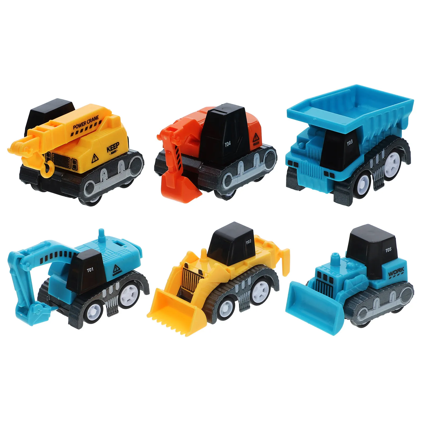 6Pcs Mini Alloy Pull Back Construction Trucks Friction Powered Small Vehicle Set Kids Outdoor Play Educational Gift Car