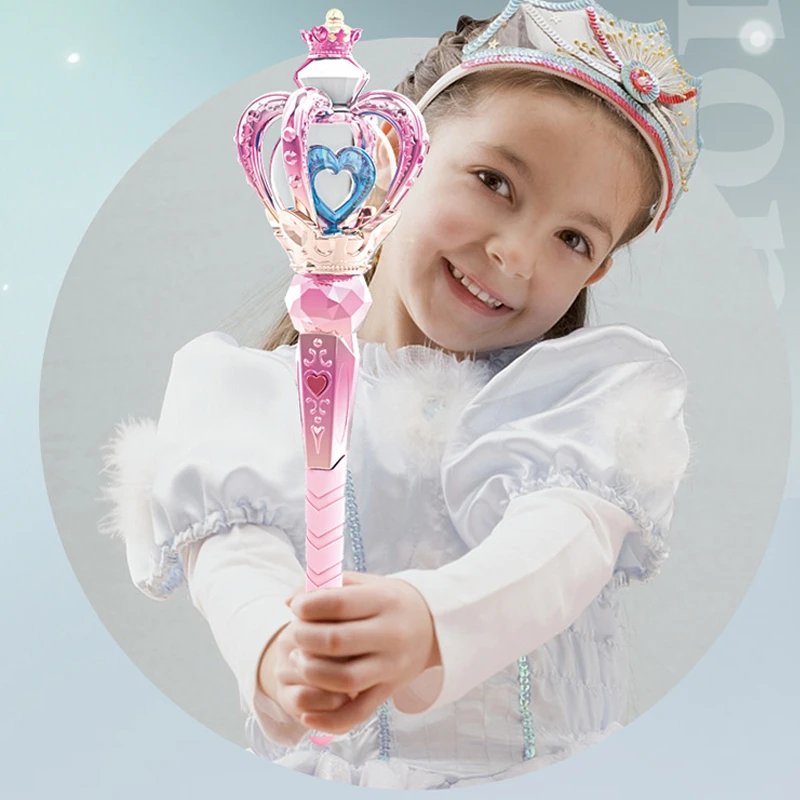 Luz musical varinha mágica princesa para menina natal cosplay elétrico adorável brinquedo rpg varinha portátil