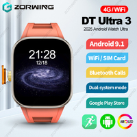 DT Ultra 3 AMOLED Smart Watch Android 9.1 Men Sport Watches 4G SIM Card WiFi GPS Bluetooth Calls Dual-System Mode Smartwatch New