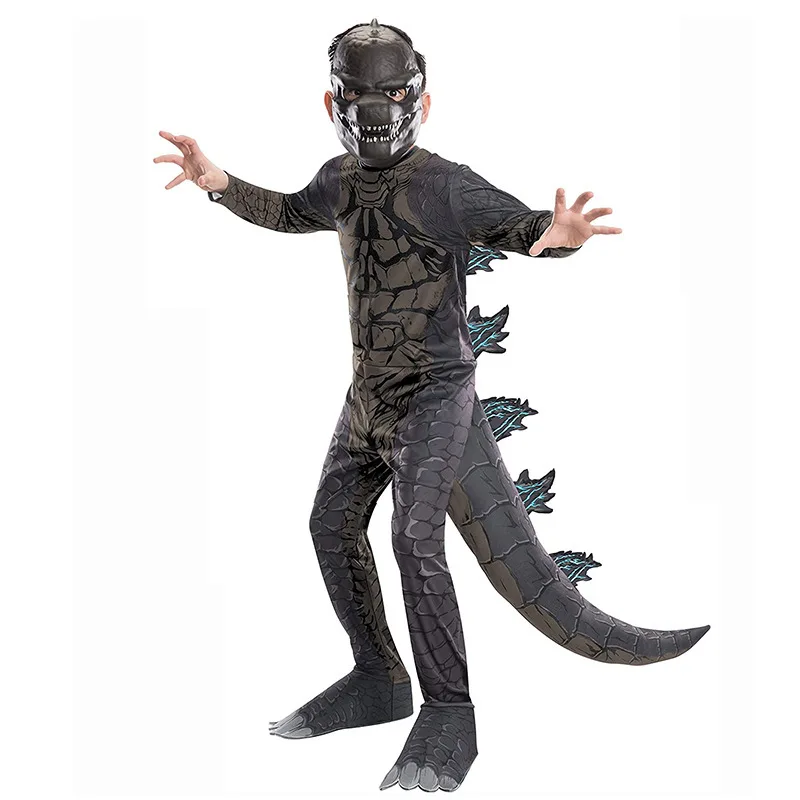 Disfraz de cosplay de Goldzilla con máscara, mono de dinosaurio para niños, regalo de cumpleaños, vestido de juego de rol para fiesta de Halloween