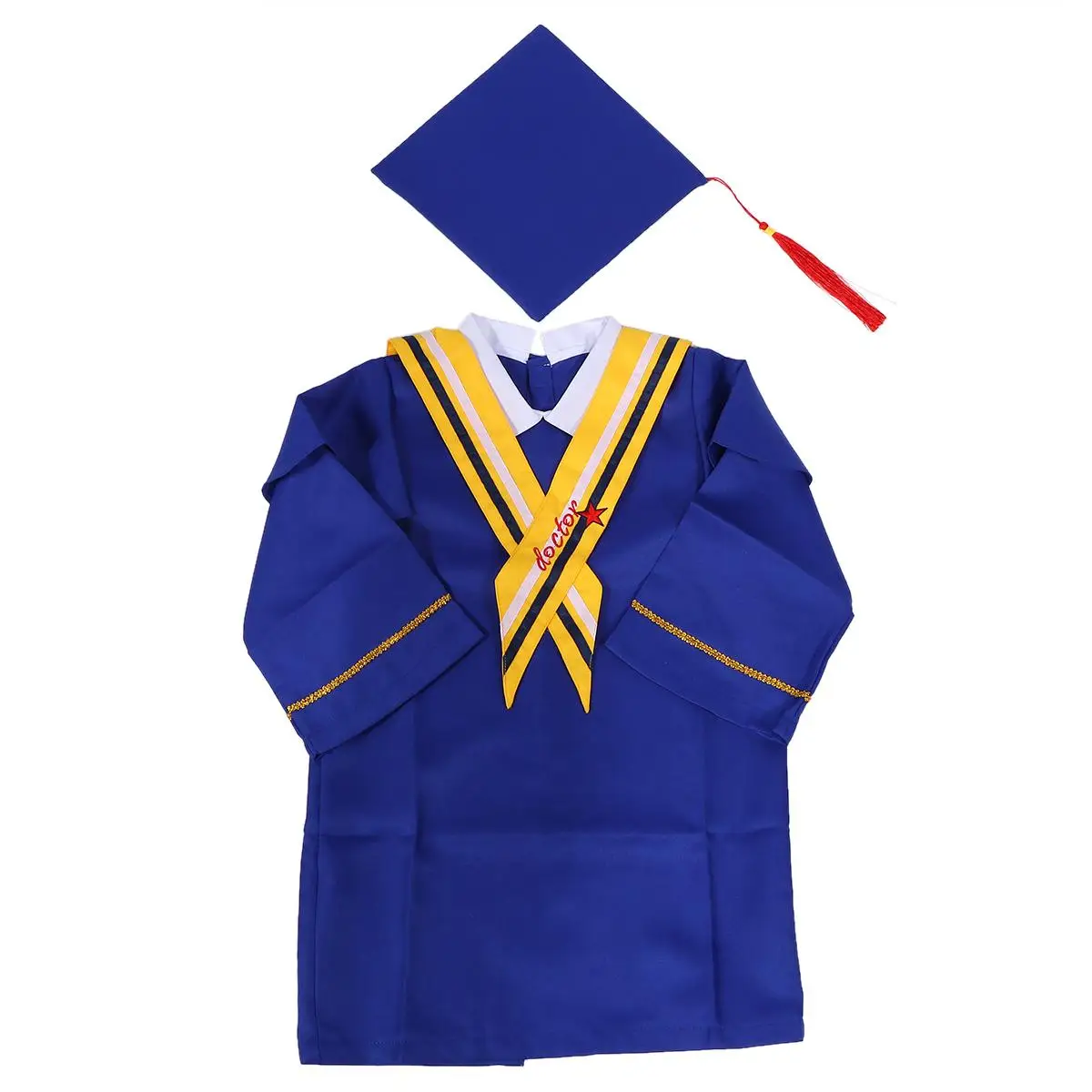 

Children Graduation Gown Set 2 Pcs Hat Tassel Dress Student Costume Outfit Fashion Design Comfortable Material Perfect