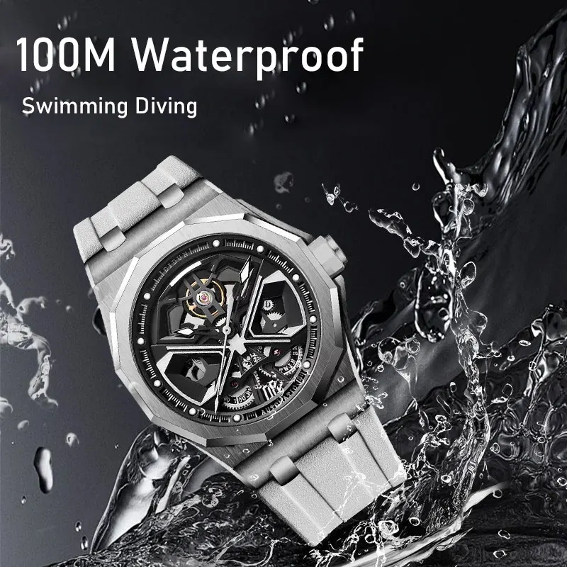 DIDUN Top luksusowa marka męskie zegarki automatyczne męskie szkieletowe zegarki mechaniczne Miyota 8215 ruch wodoodporny 100M pagani design