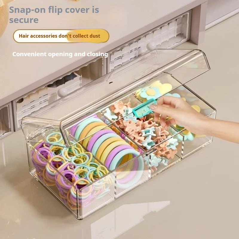 1 قطعة صندوق تخزين عقال من الأكريليك الشفاف إكسسوارات الشعر منظم ربطة الشعر لعصابة الرأس صندوق تخزين مجوهرات التجميل #5