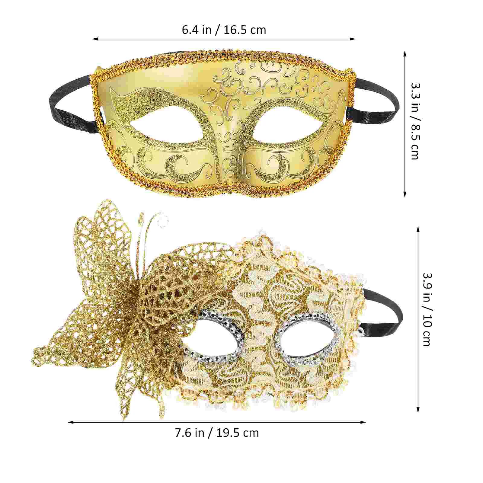 2 Pcs Masquerade Masks Couple Masquerade Ball Masks Vintage Masks Venetian Masks Costume Party Accessories