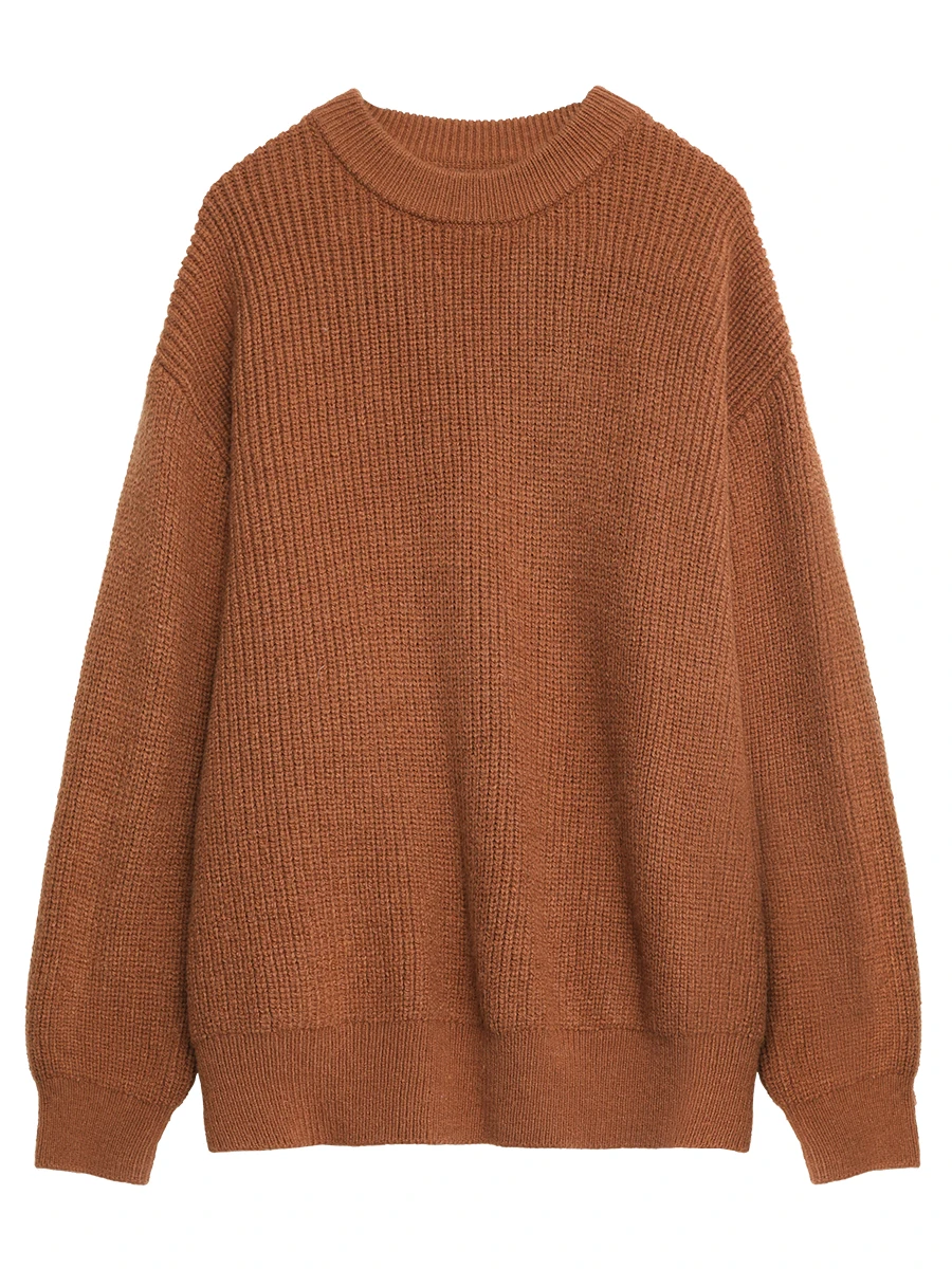 CHIC VEN maglione lavorato a maglia da donna solido O collo allentato nuovi pullover coreani maglioni femminili morbidi autunno inverno 2024 abbigliamento