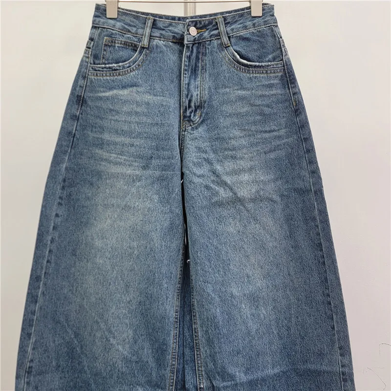 ANJY 2026 春新作 レディースファッション ウォッシュドヴィンテージ シンプルジーンズ ルーズ スリムトレンド 多用途 カジュアル ワイドレッグデニムパンツ A17252