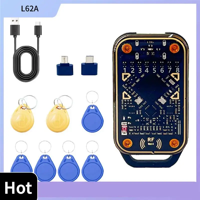 

L62A Restart Chameleon Ultra RFID Smart Chip Reader ID IC Decode NFC Duplicator+5200/UID Keychain Kit Smart Card Emulator