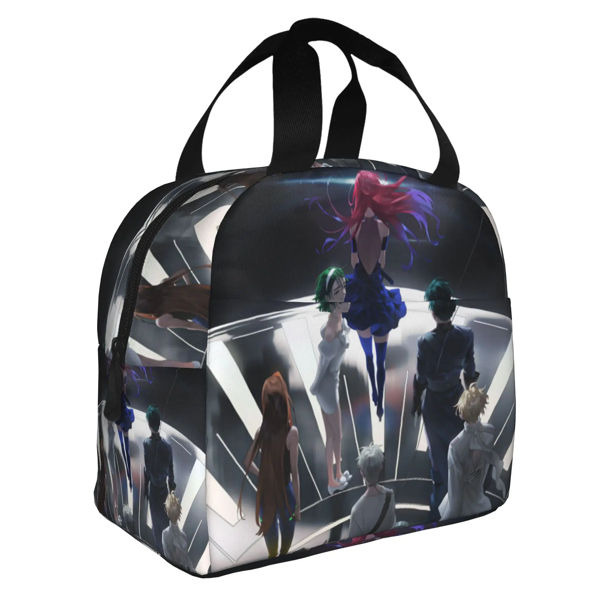 Aliens Stages Insulated Lunch Bags for Women Adorable Cartoon Portable Cooler Thermal Bento Box Work School Travel