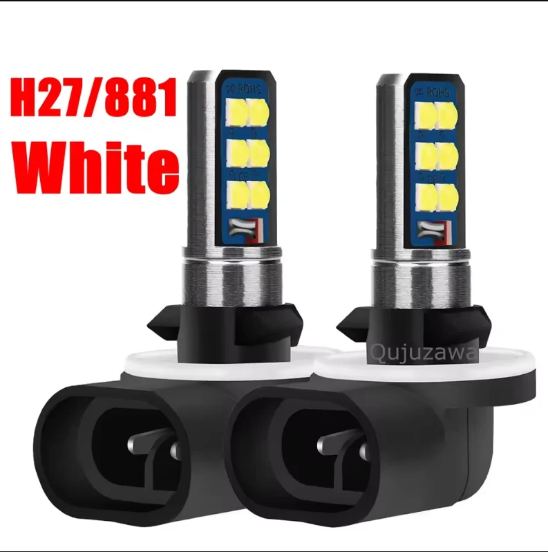 2pcs Super New H27 881 880 H27W 862 886 894 LED Bulbs Car Front Foglamp Driving Lights Auto Anti Fog Lamps 6000K White 12V 24V
