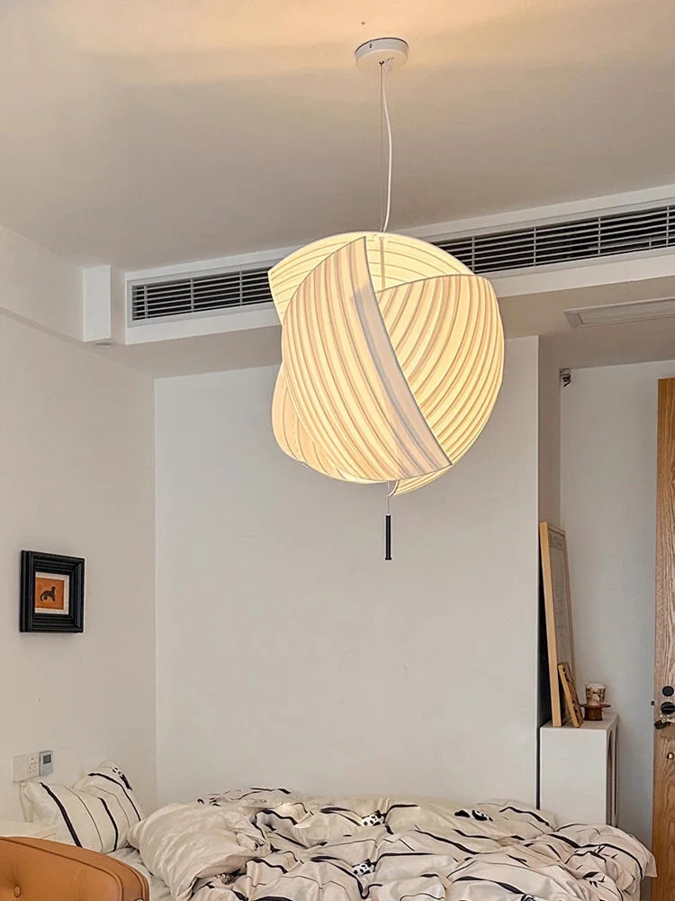 

Nordic Wabi Sabi Style Fabric Led Pendant Lights Art Living Dining Room Home Decor Chandeliers Lighting Bedroom Lamp Luminaire