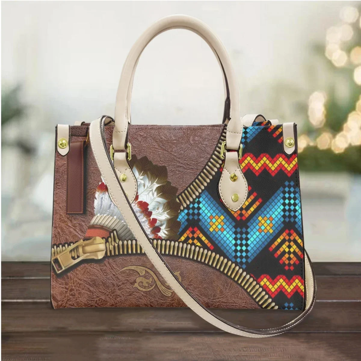 Handbags Women Leather Luxury American Tribe Design Female Top-handle Totes Bag Shoulder Bags Casual Messenger bolsa feminina