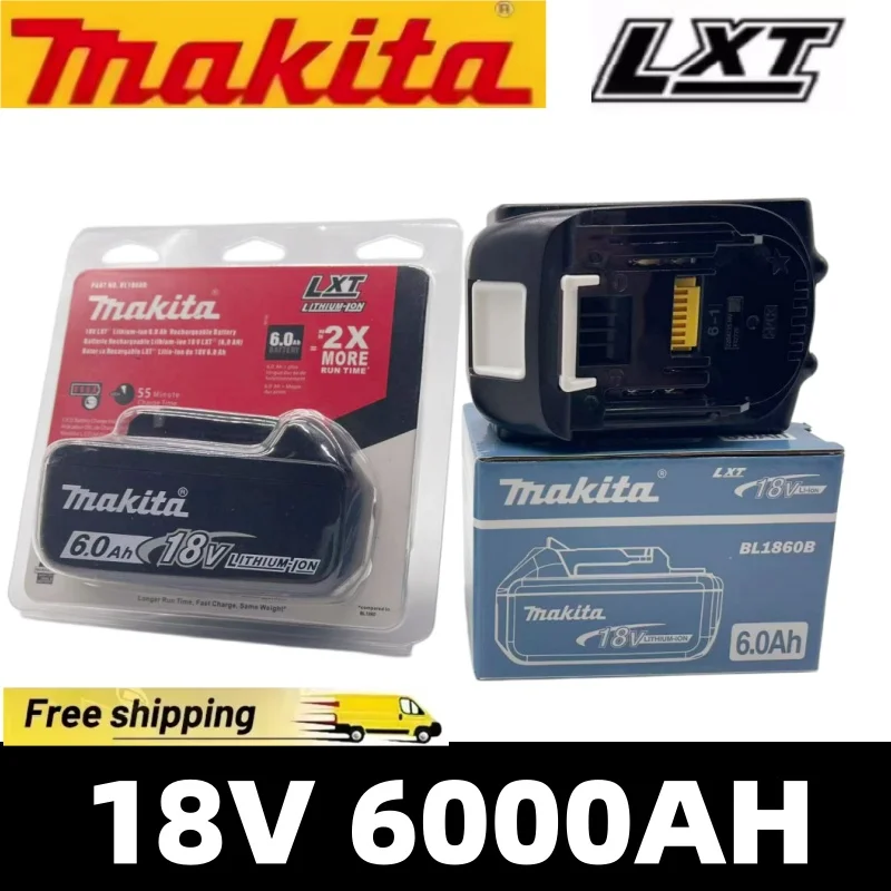 100% Genuine 18V Makita 6Ah Makita Battery BL1840 BL1830B BL1850B BL1850 BL1860 BL1815 Replacement Lithium Battery