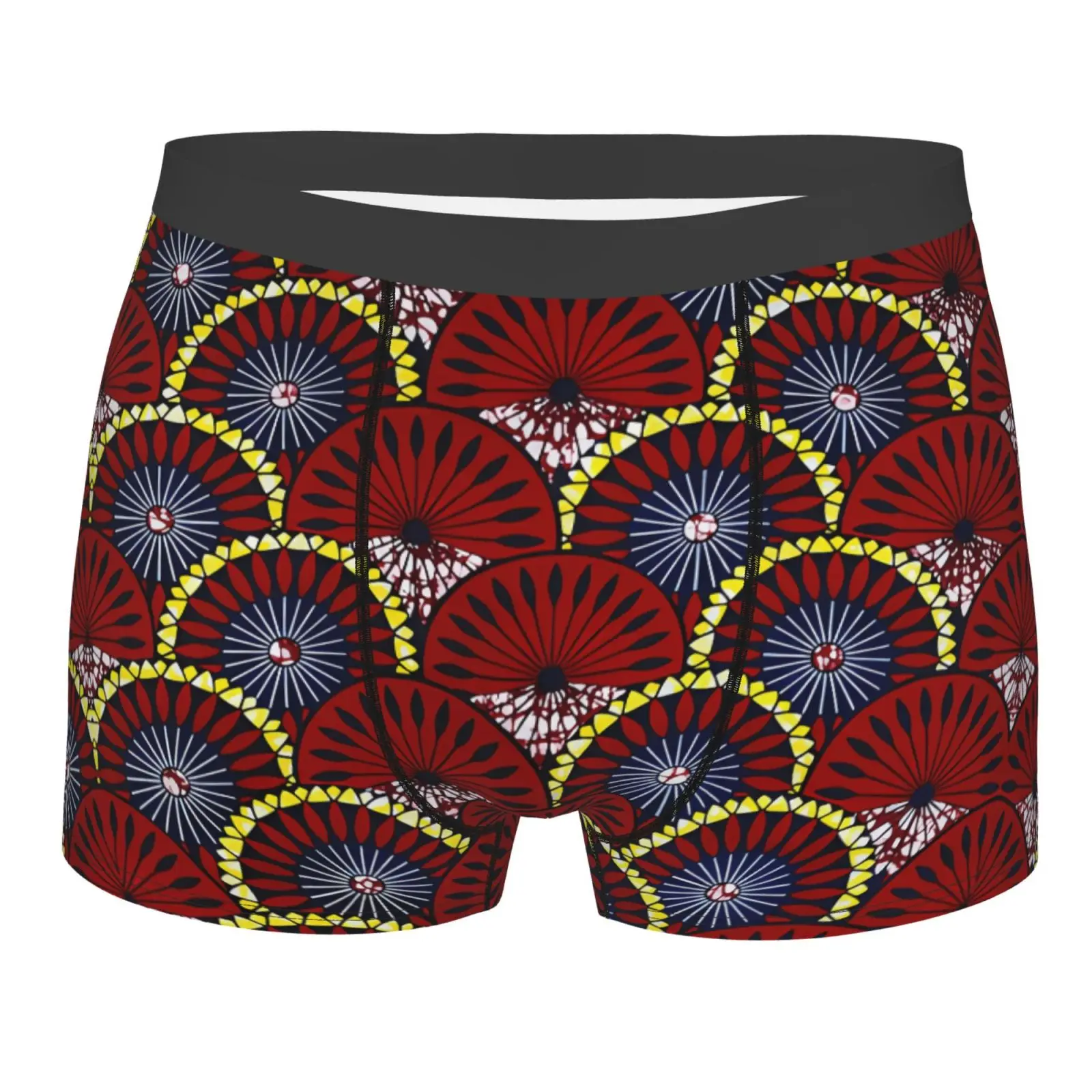 African Ethnic Geometric Colorful Floral Pattern Underwear Men Printed Boxer Shorts Panties Briefs Breathable Underpants