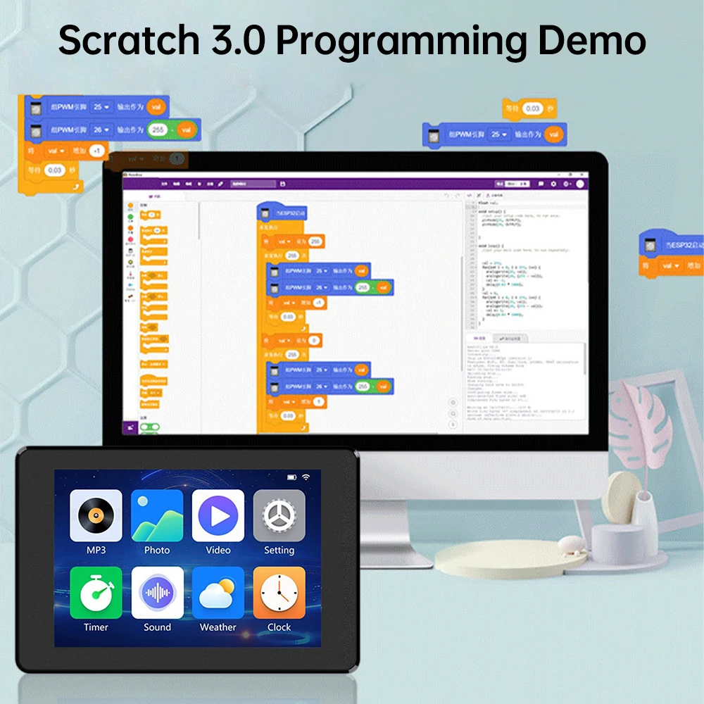 ESP32-S3開発ボード3.5インチLCD IPS 480x320ディスプレイ容量式タッチスクリーンタブレット/MP3ビデオ/クロックLVGL Arduino用