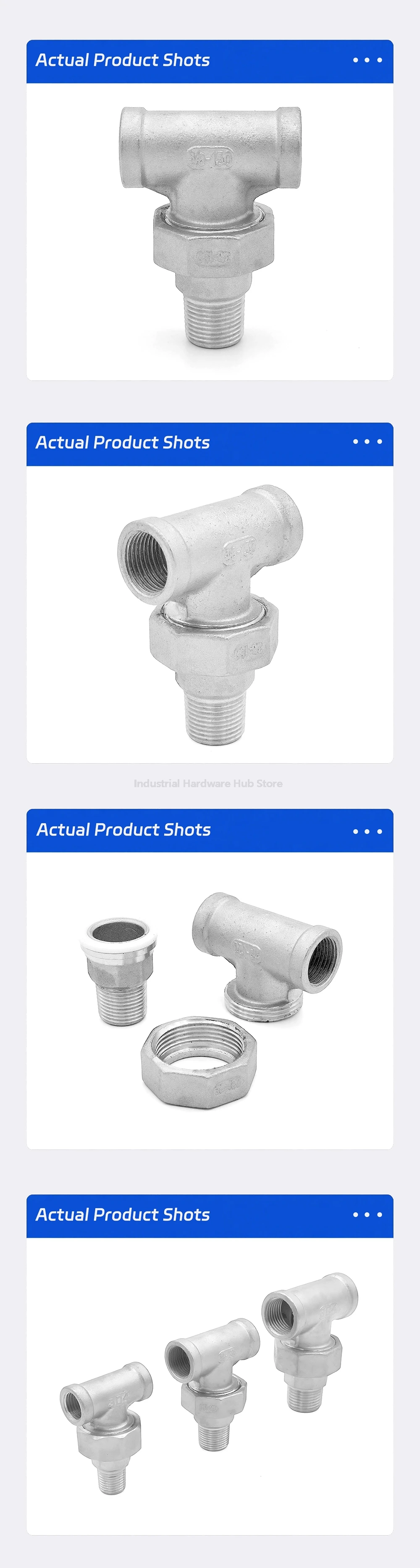 T-Verbindungsgelenk – SS304-Edelstahl BSPT-Rohrverschraubung mit Innengewinde und Außengewinde, 1/4"-2" auslaufsicher für industrielle Wasserleitungen – Detail 14