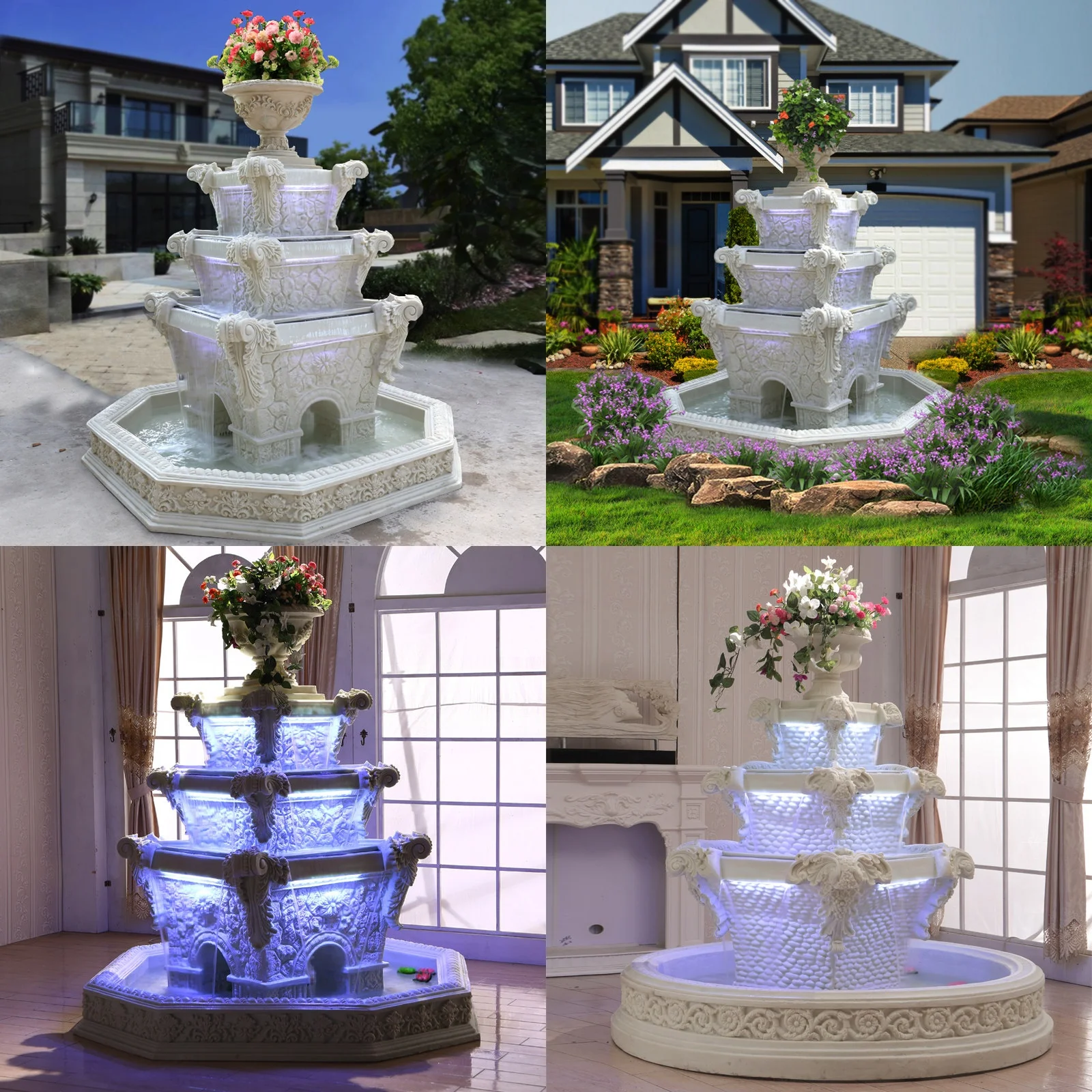 Large European Garden Fountain Fish Pond Waterfall Landscape Villa Courtyard Decoration