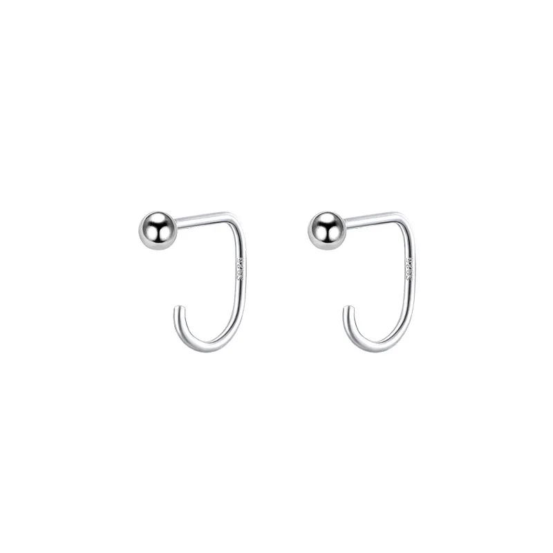 Simples Cor Prata Mini Brincos Redondos para Mulheres, Adolescentes Moda, Tragus Cartilagem Brincos de Argola, Jóias Piercing, Roupa Diária