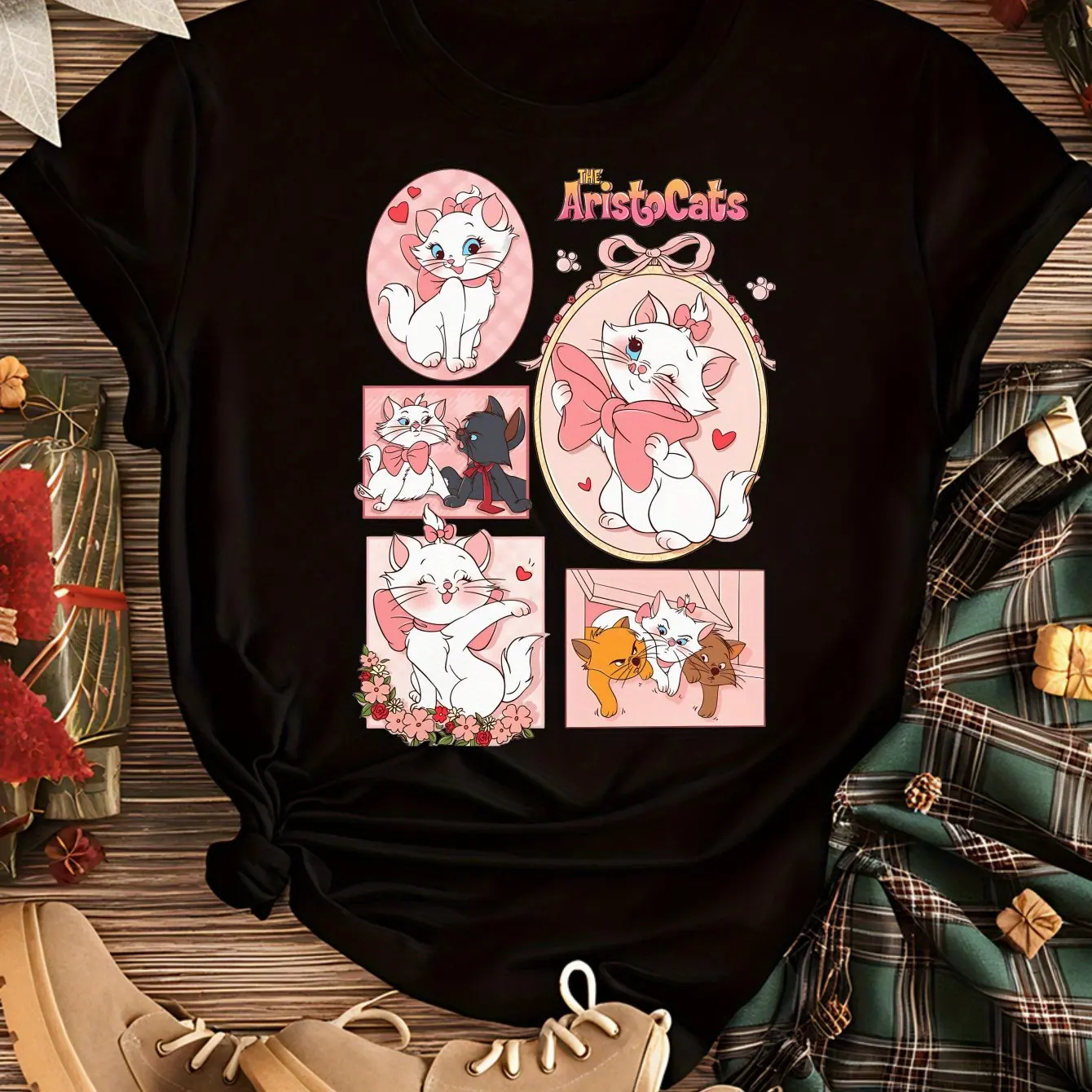 

Disney Mary T-shirt - Soft and Breathable Daily Top with Cute Mary, Mom, Kitten and Heart Pattern, Party Dress, Birthday Gift