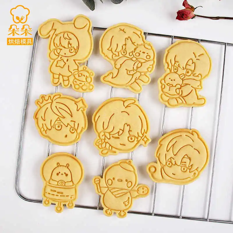 Love and Deepspace Sylus Rafayel Zayne Xavier Anime Cosplay Biscuit Mould Cartoon Pressure Solid Cookies Baking Mold Xmas Gift