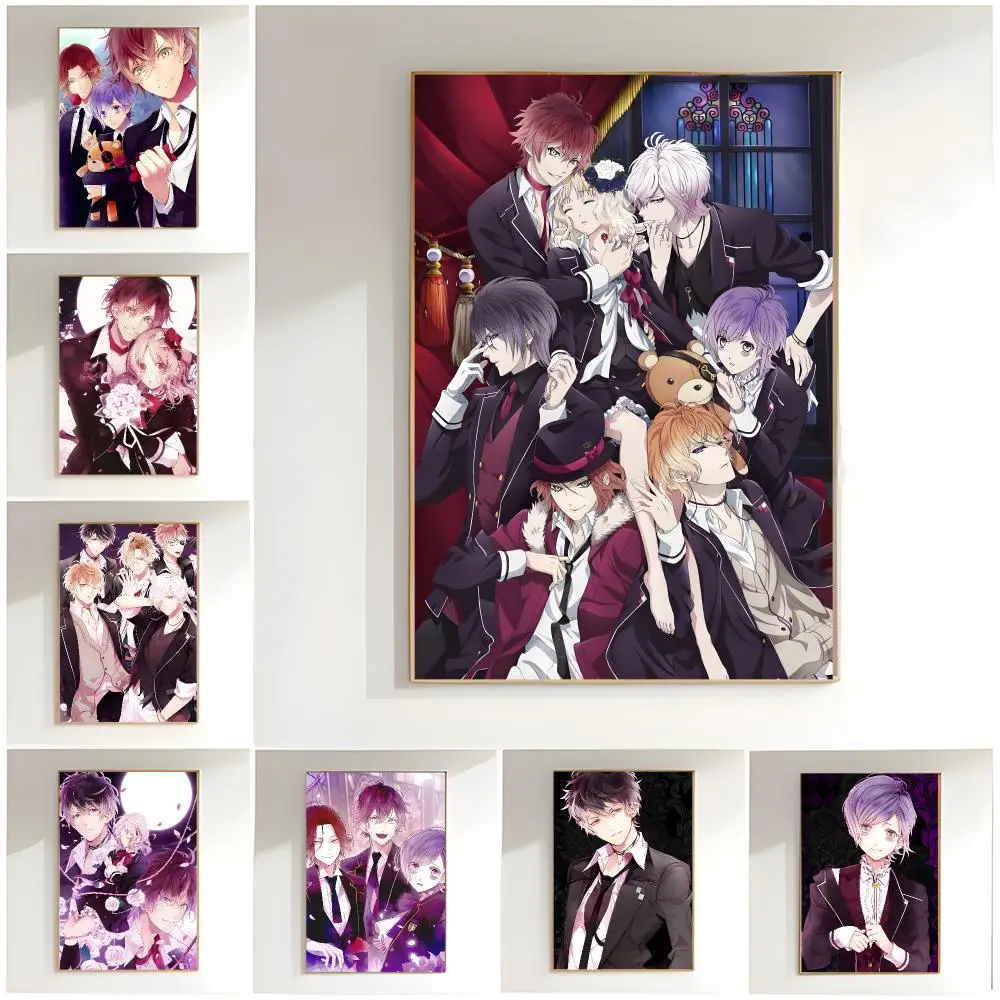 Gothic Anime D-Diabolik Lovers Poster Classic Wall Art  Home Decor  Peel and Stick Unframed