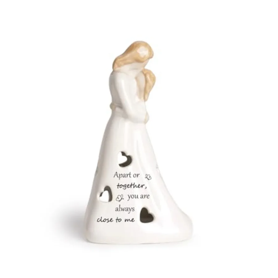 Gifts for Mom from Daughter, Mothers Day Birthday Gifts for Mom, Daughter Gift from Mother, Handmade Candle Holder Figurine wit
