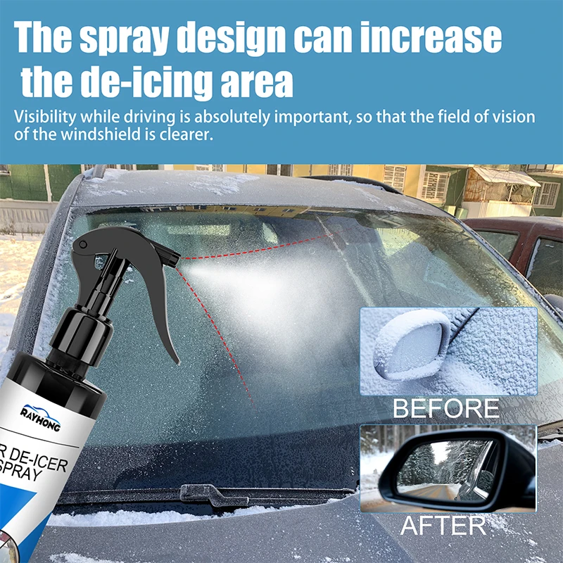 Car Snow Deicing Spray Ice Remover Winter Window Locks Defrosting Liquid Glass Cleaning Handles Anti Slip Auto Supplies