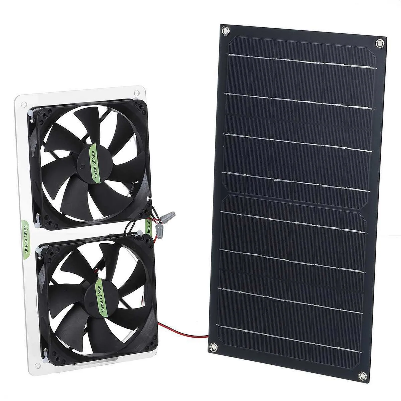 

100W Solar Panel Powered Fan 2pcs Mini Ventilator Solar Exhaust Fan for Dog Chicken House Greenhouse RV Car Fan Charge