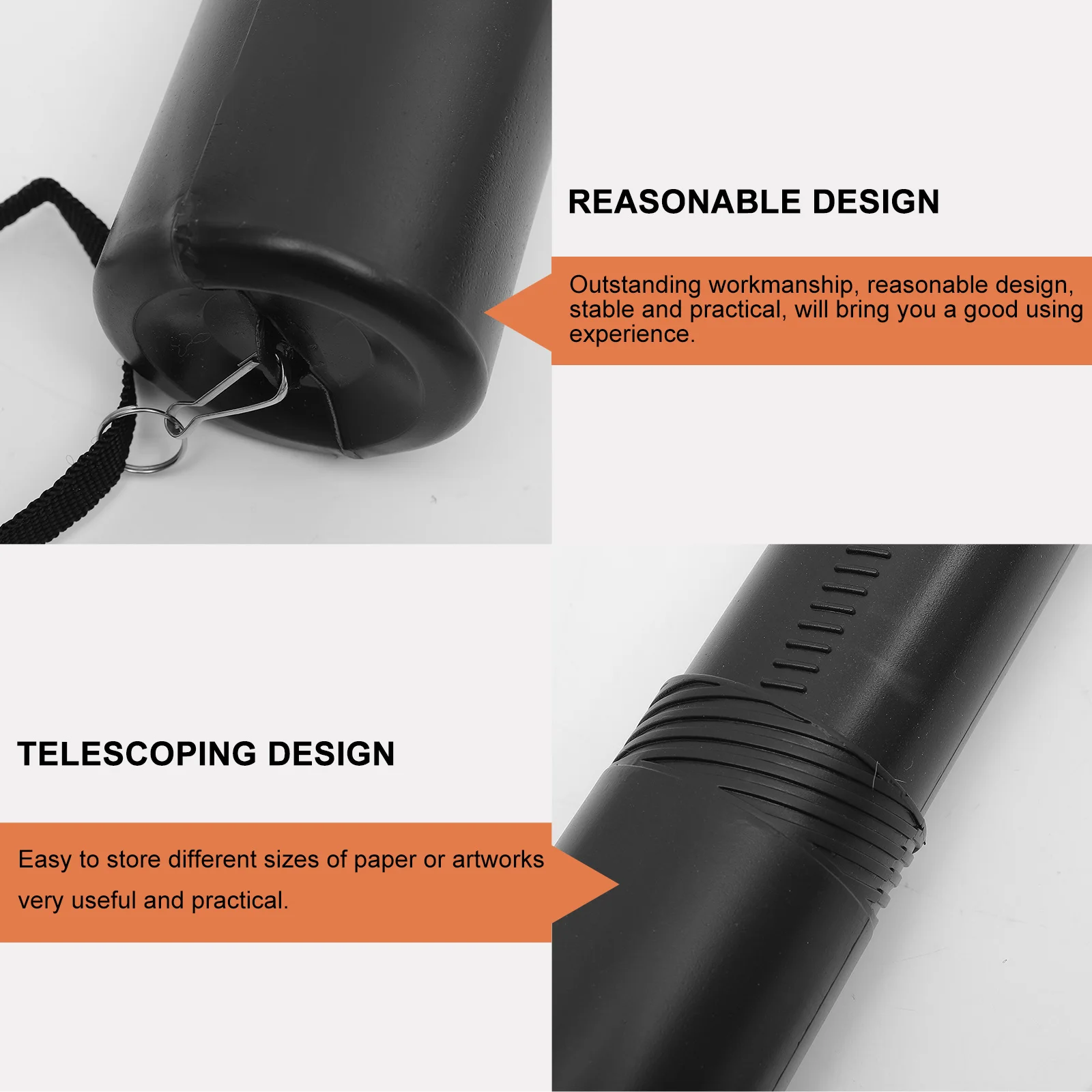 Tubo de póster extensible telescópico, correa de hombro ajustable de plástico, almacenamiento de obras de arte, Estuche de transporte de dibujo de correo