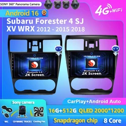 Android 16 Carplay Car Radio Multimedia Player For Subaru Forester 4 SJ XV WRX 2012- 2015 2018 Autoradio GPS Stereo Head Unit