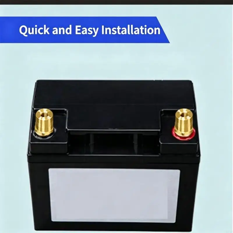 M76E Copper Battery Terminal Set with Threaded Posts, Positive and Negative Pair, Knurled Body and Hardware for Battery Cable
