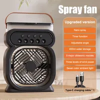 Portable 3 In 1 Fan AIr Conditioner Mini Air Cooler LED Night Light Air Humidifier Spray Mist Fan Electric Fan For Office Home