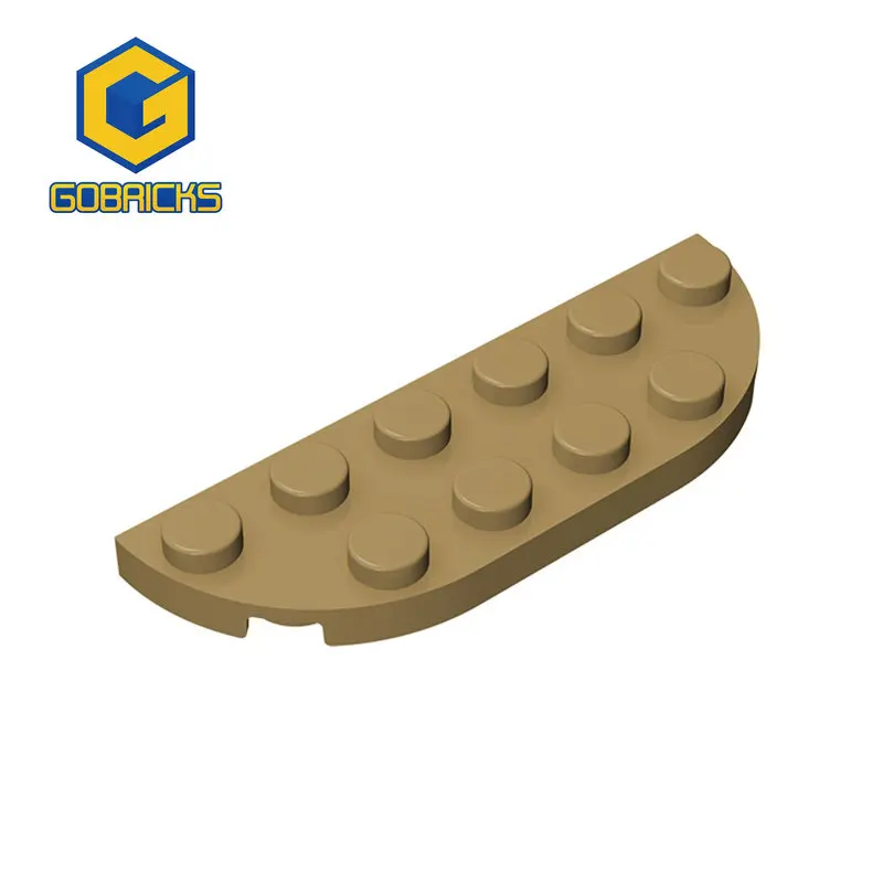 Gobricks 10PCS Bricks Plate Round Corner 2 x 6 Double Compatible With 18980 Toys Assembles Building Blocks Technical Parts