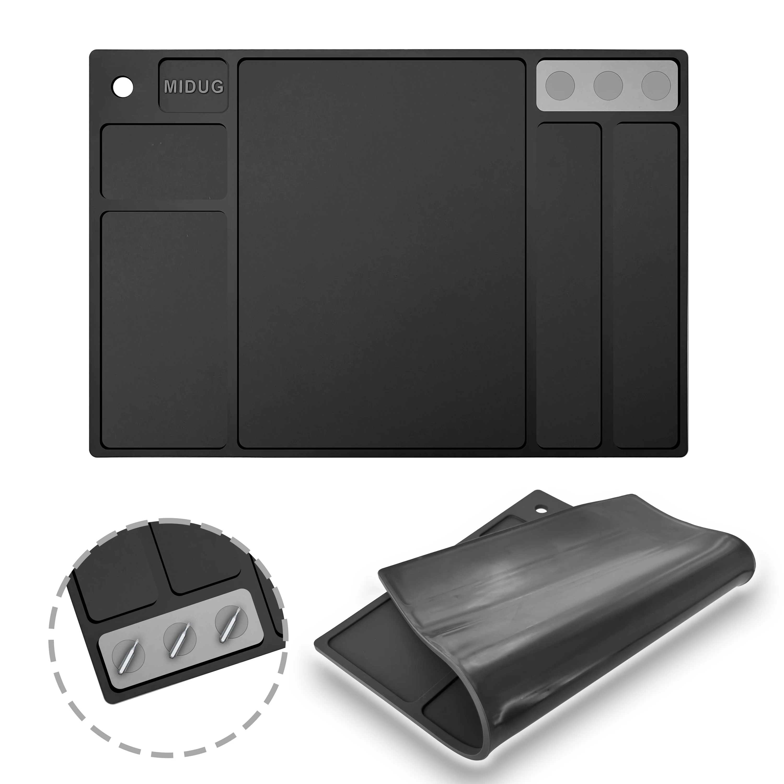 

Коврик для чистки пистолета, противоскользящий магнитный толстый резиновый коврик, коврик для пистолета с органайзером, лоток для деталей, защитный верстак