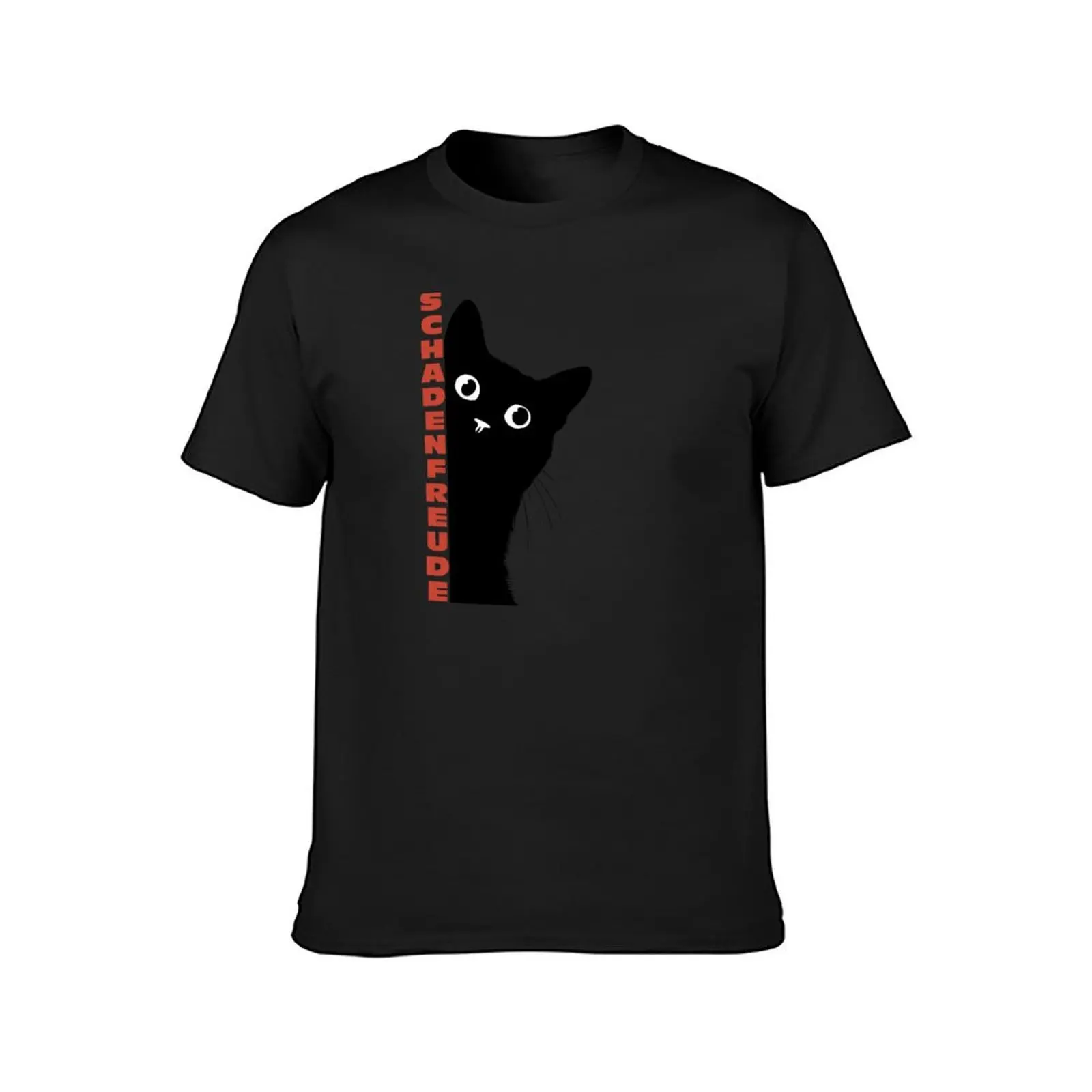 Schadenfreude Cat T-Shirt quick-drying anime summer top black t-shirts for men