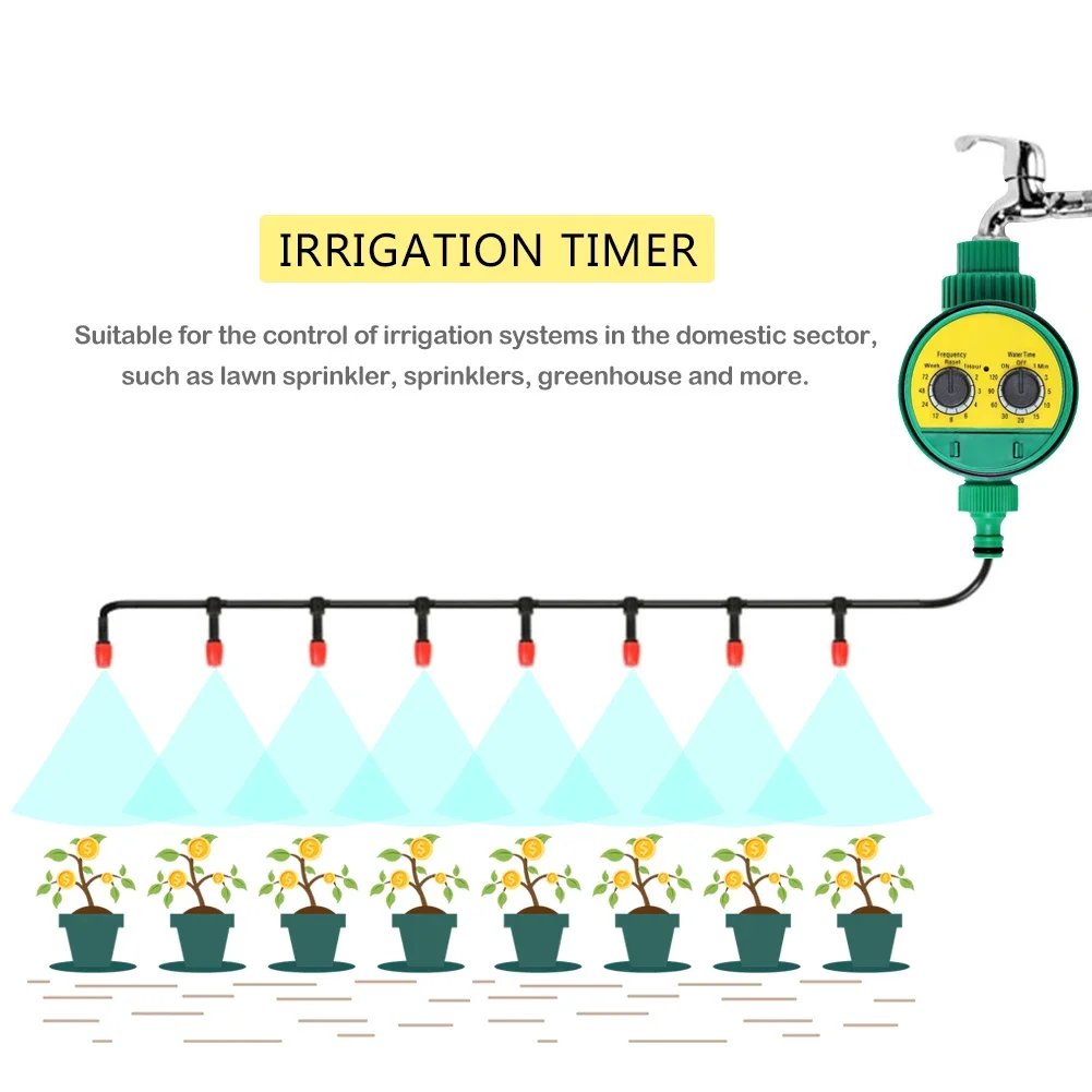 Garden Water Timers 3/4in Thread Garden Water Irrigation Controllers 15mm Hose Connector Battery Powered Gardening Supplies