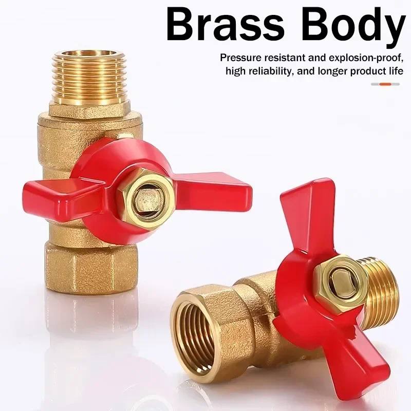 Brass Mini Ball Valve 1/8 1/4 3/8 1/2 BSP Male Female Thread Water Air Oil Shut Off Valve Chrome Plated Connector 5 20 100PCS