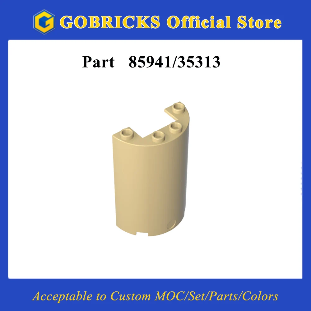 

Gobricks 1 Pcs MOC Cylinder Half 2 x 4 x 5 Bricks Compatible With 85941 35313 Model Building Blocks Parts Kids DIY Assembly Toys