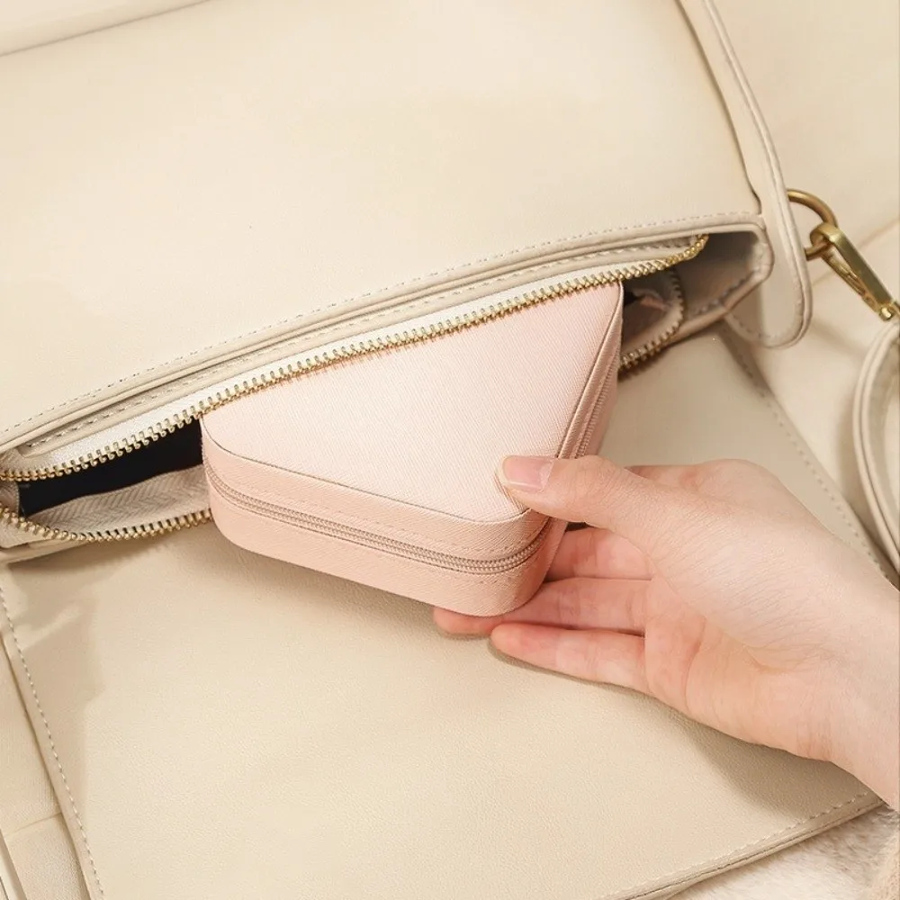 Luxury Square Jewelry Organizer Box PU Leather Stackable Jewelry Storage Box with Compartment Portable Jewelry Display Box Gift