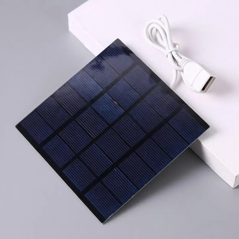 1.5W 6V Outdoor USB Solar Cells Charger Solar Charger for Camping Hiking Picnic RV Marine and Backyard Use 110*110MM