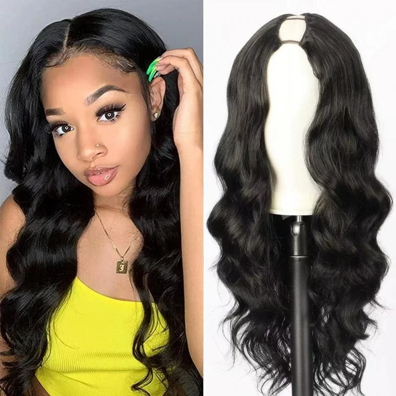 

Новый парик Европейский и американский V-образный полуголовной убор Парик Большая волна Длинный вьющийся парик Парик Парики Парик