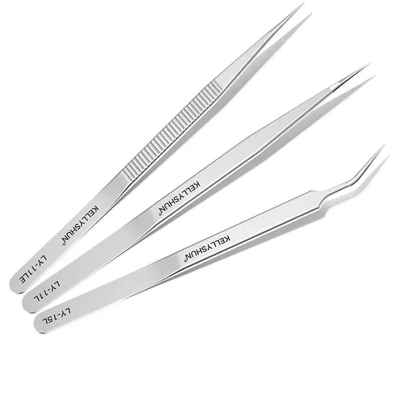 Stainless Steel Curved Pointed Tweezers, Anti-static, Extended Clip, Thickened And Anti Slip Electronic Phone Repair Tool