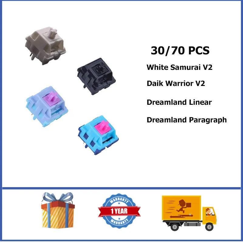 

G-Square White Samurai V2/Daik Warrior V2/Dreamland Linear/Dreamland Paragraph Mechanical Keyboard Switch 5-pin Switch