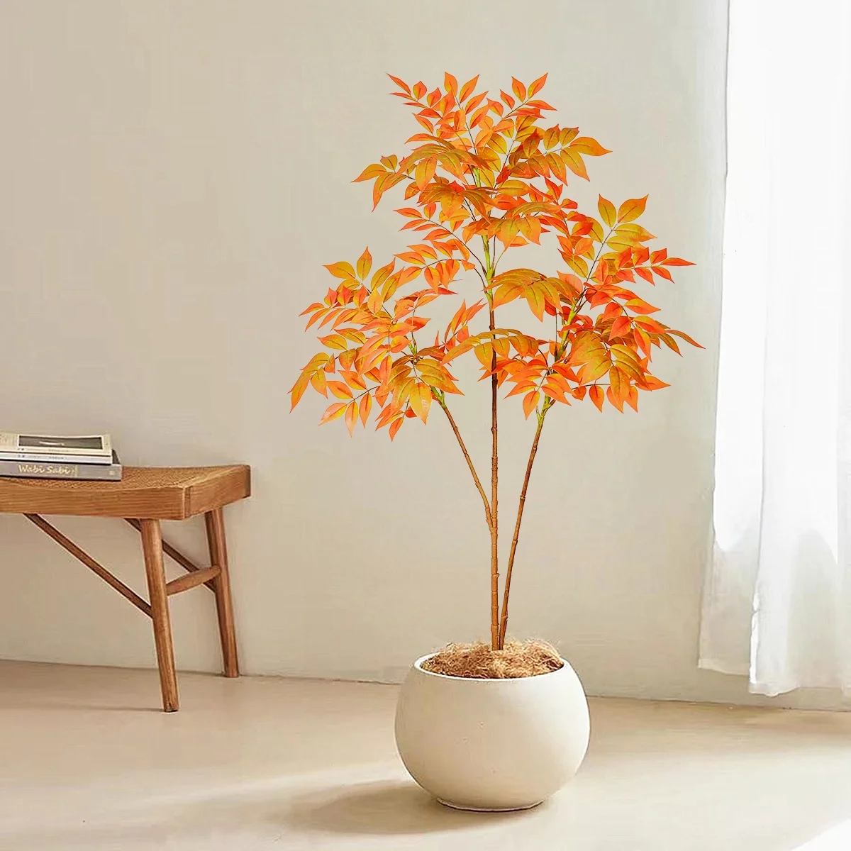 Large Artificial Tropical Plants Red Banyan Tree Fake Shrub Living Room Hotel Home Decoration Accessories